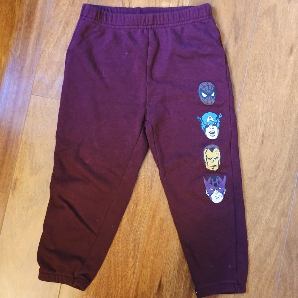 Marvel Kids 5T Burgundy Superhero Joggers